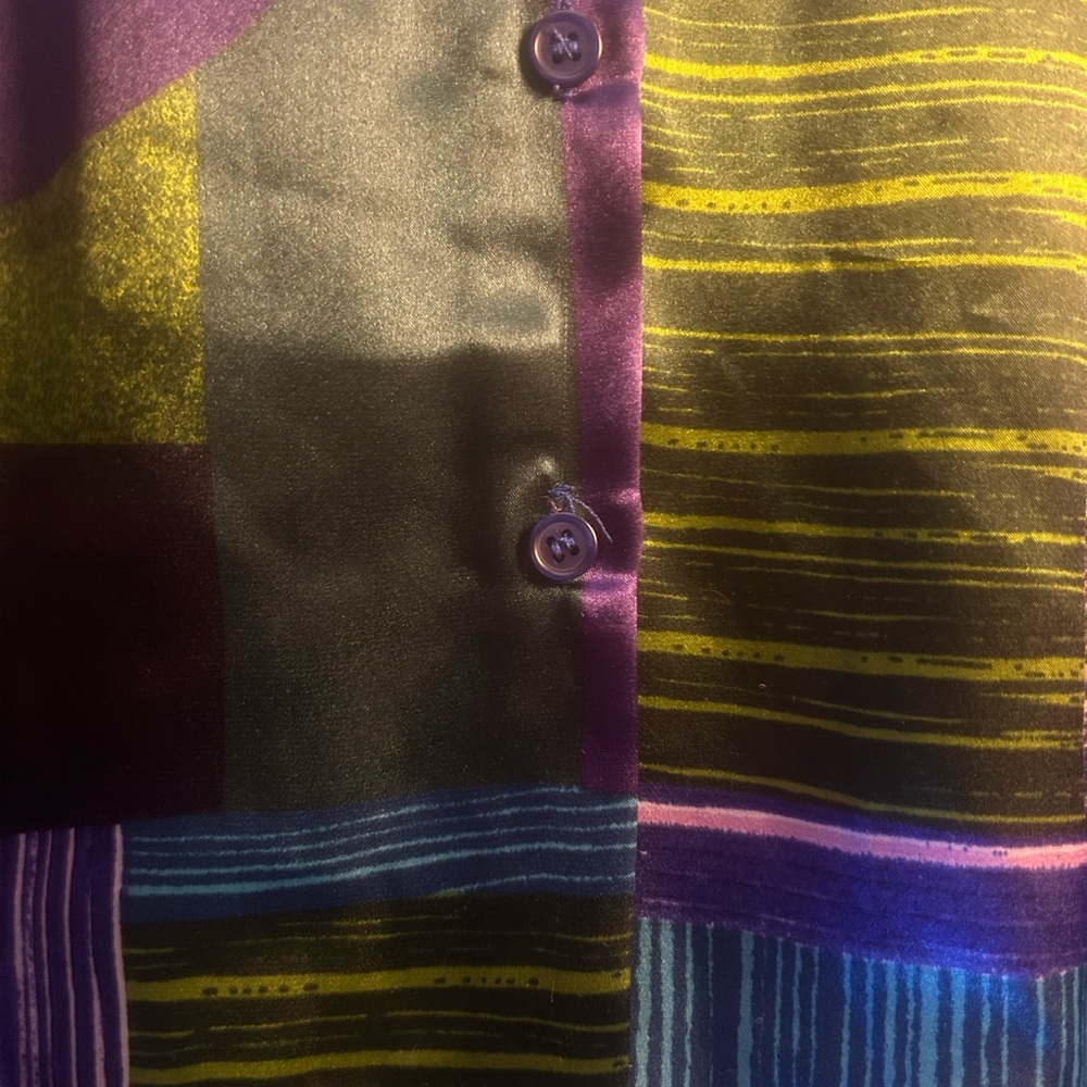 Colorful Patchwork Button-Up Shirt - Picture 2 of 3
